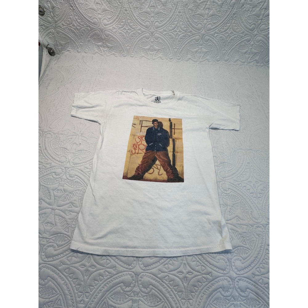 90s Legends Snoop Dogg Graphic T-Shirt White Mens Small Hip Hop Streetwear